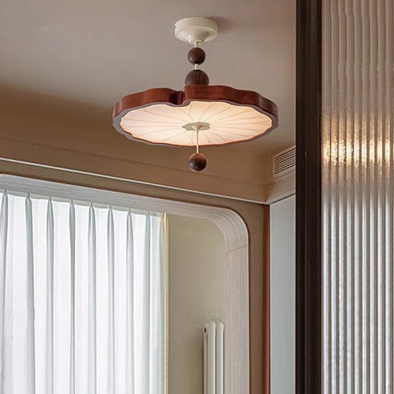 法式卧室复古宋代美学房间灯饰中古氛围感实木书房餐厅灯荷叶吊灯