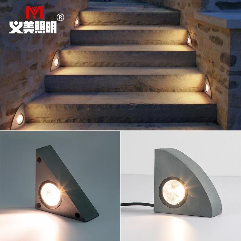 led嵌入式过道楼梯小夜灯台阶灯阶梯灯户外防水墙角灯台阶灯3W5W