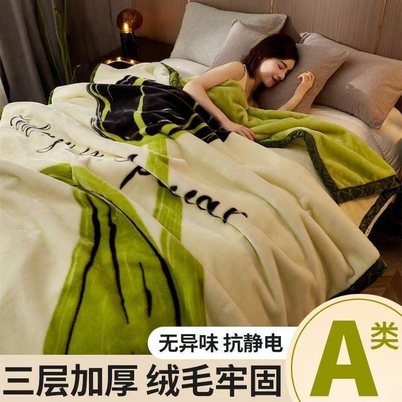 出口拉舍尔毛毯冬季加厚午睡毯子学生宿舍珊瑚法兰绒休闲沙发盖毯