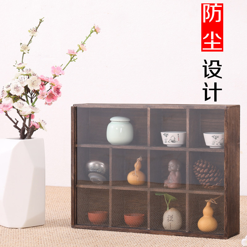 西山茶艺 茶杯架 收纳柜茶壶架 实木多宝格 小博古架壁挂置物架