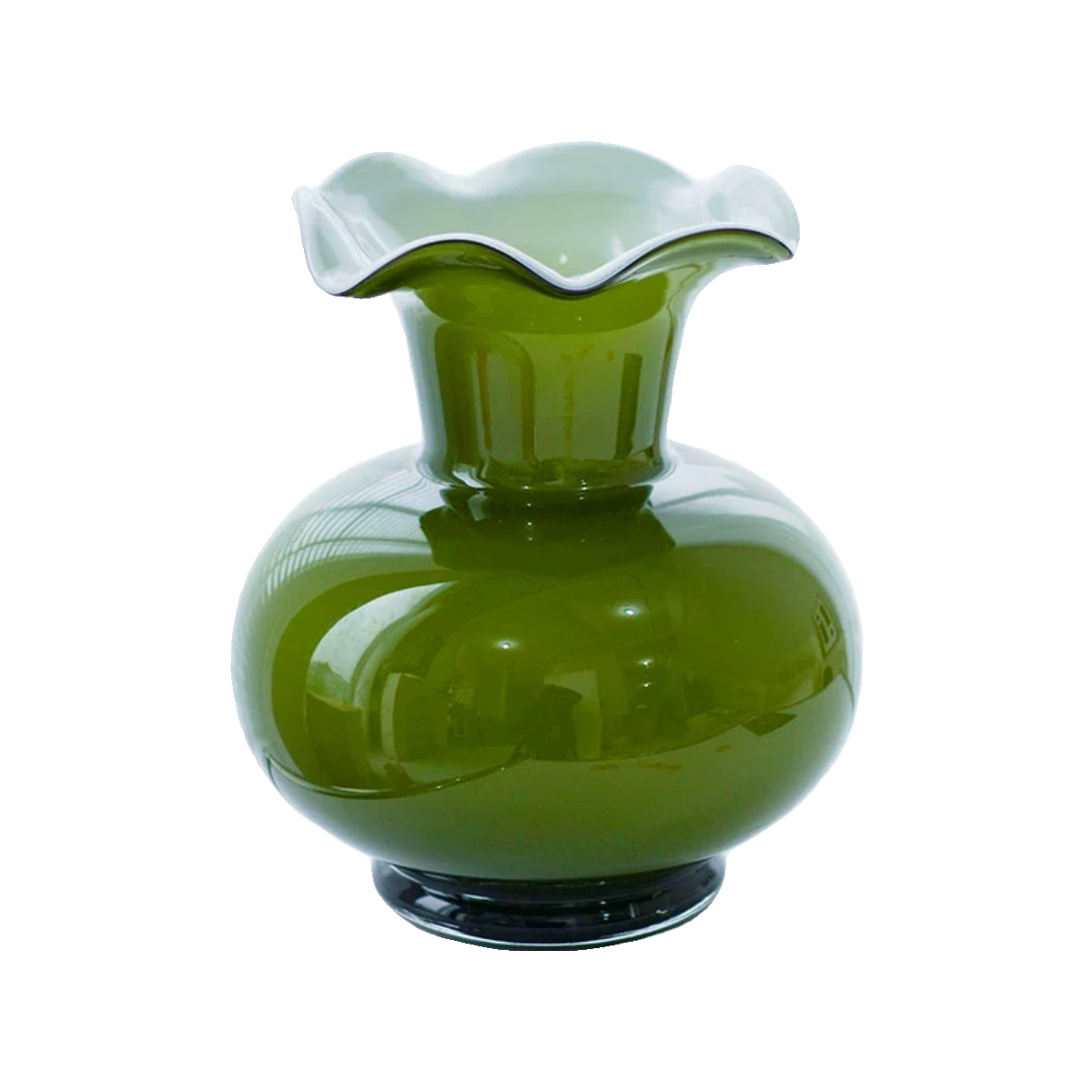 新中式中古琉璃花瓶复古橄榄绿色装饰品插花摆件高级蝴蝶兰玻璃感