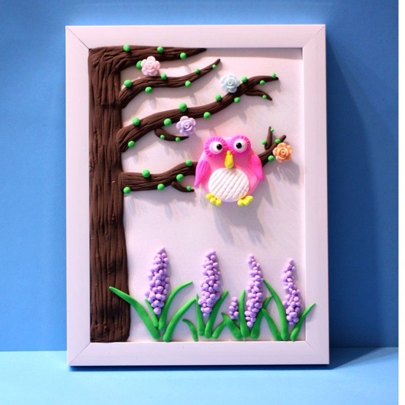 超轻粘土diy画框 手工作品雪花泥珍珠彩泥相框儿童木框黏土框,家居饰品,相框/画框,淘宝优惠券,粉丝福利购,淘宝优惠卷