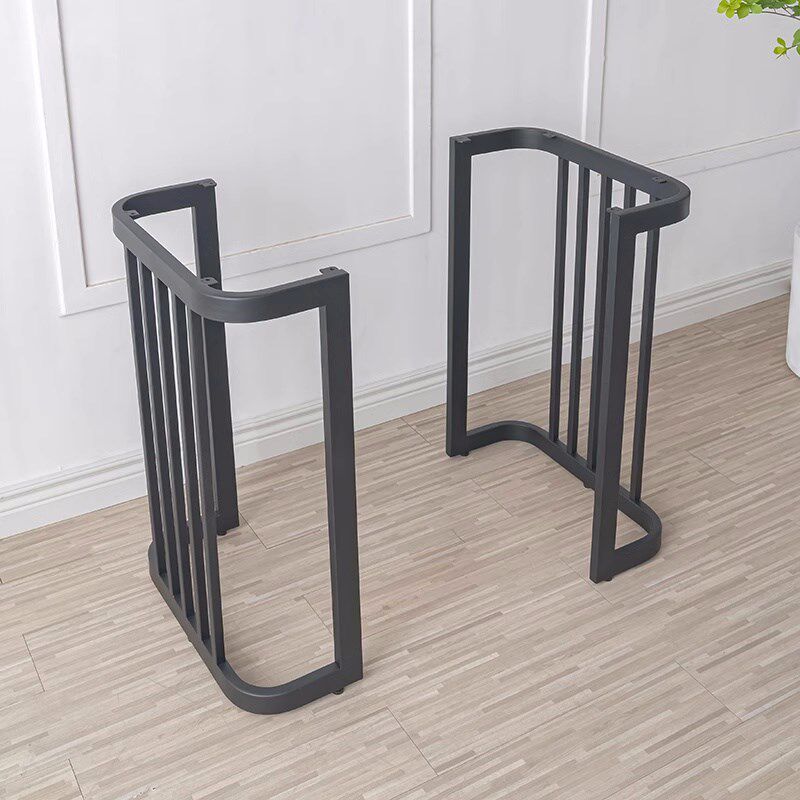 定制铁艺桌腿支架办公会议弧形岛台吧台支撑柱金属书桌岩板餐桌腿