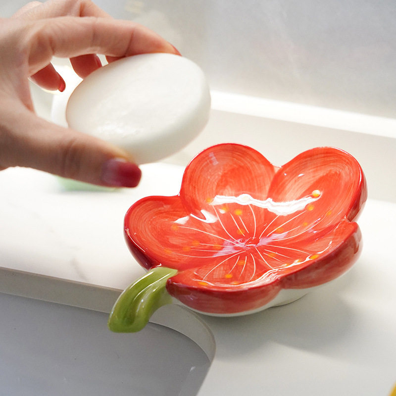 创意花朵陶瓷香皂盒结婚女方陪嫁肥皂碟婚庆用品套装浴室沥水皂盒,家庭/个人清洁工具,皂盒,淘宝优惠券,粉丝福利购,淘宝优惠卷