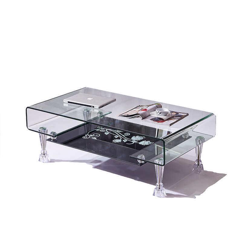 玻璃茶几长方形迷你小户型现代简易办公室家用简约小桌子创意客厅