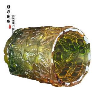 古法琉璃桃李满天下笔筒琉璃摆件装饰品工艺品笔筒送老师学生