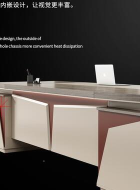 高档约现老代老板办公桌简理总裁董事长板桌经桌椅组合大03632班