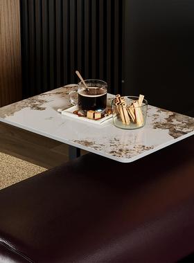 现室代轻奢岩板沙边几简约发客角几卧厅床头70842边桌可移动方形