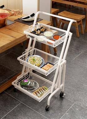 纳外销HH-XTC02带轮移动小推车行折叠便携平置物架落厨房客厅置地