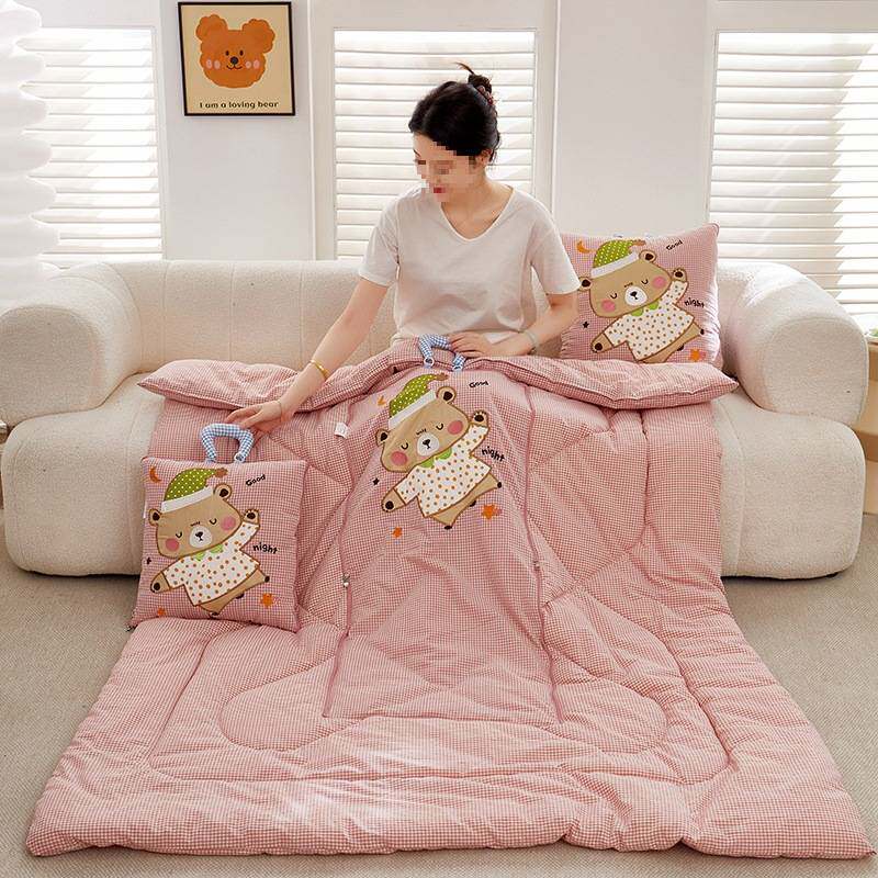 新款纯棉卡通可爱刺绣抱枕被办公室学生午休靠枕汽车载夏凉被