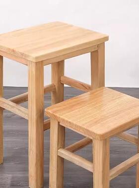 新中木式凳子5矮凳木方济凳4cm原实加厚经款板凳饮食木凳家DDO用