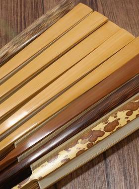 金玩榜9.精工5玉竹大滴大46335茄头棕竹折扇空白梅妃水苏工扇面文