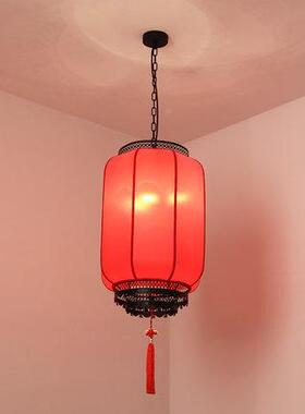 厅新中式红色灯现笼80021吊灯古餐走廊过道门厅宫灯代中仿国风婚