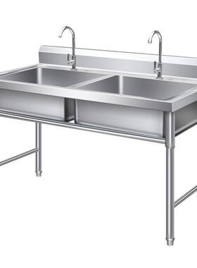 3号04双水池家用商用单CTN双槽园店大双眼三池台盆三斗幼儿洗衣饭