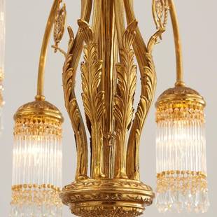 简约法式 别墅卧室HDM灯书餐灯房厅间灯 灯全铜客厅水晶灯复古美式