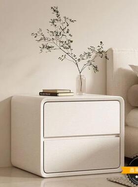 储简约10771现代床头柜奶实木收纳超窄新款三层轻奢卧室物床边油