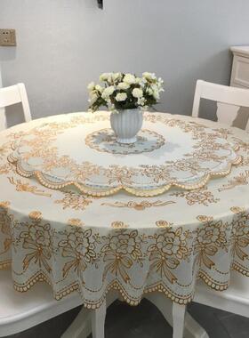 3JO层圆桌布防AL102414水防油双防烫免洗桌VC塑料加厚欧式P大圆形