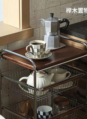 小推车置架可移动JN247151多功整理筐榉木家用落地能多收纳层储物