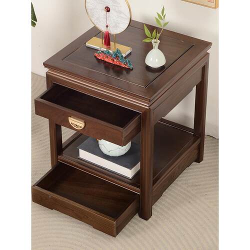 新式实木摆鱼缸花OIG架盆景架置物架奇中石小茶几方形桌角几床件