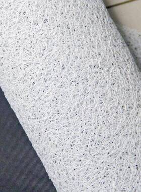 白印丝圈原材料材UV打P料VC塑432白坯黑底发泡底白色半成品地卷垫