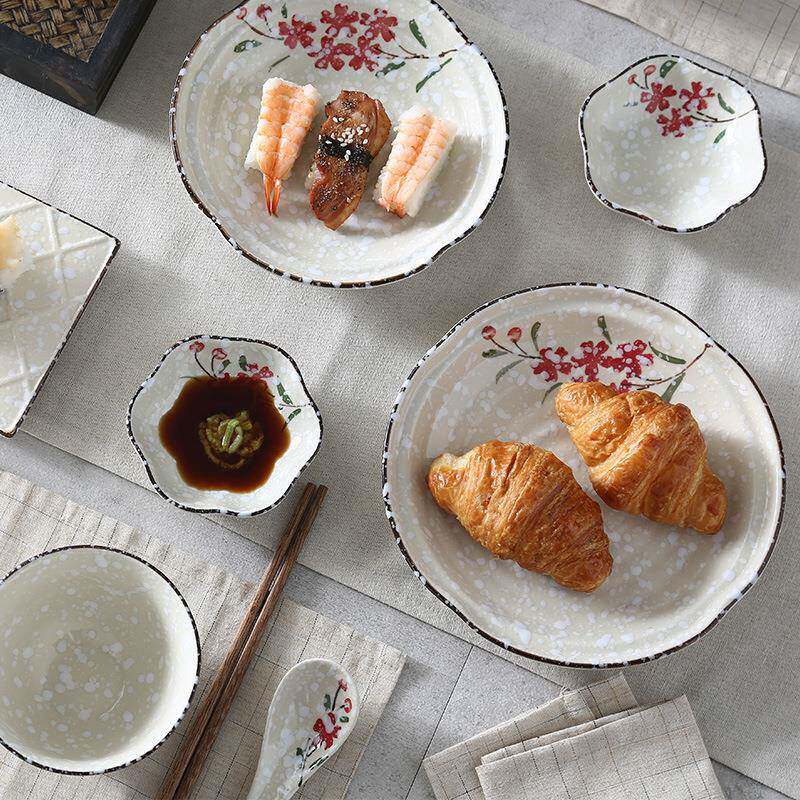 不子2二人食日式餐具套装碗盘家用釉下彩意陶PTF瓷碗碟碗创筷盘人