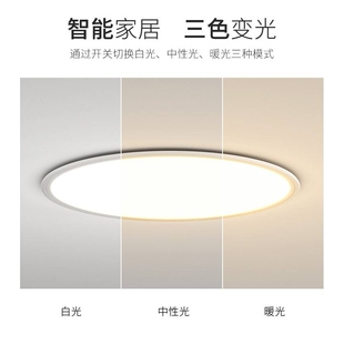 极简超薄卧室灯全光谱吸顶灯简约现代阳台走廊过道儿童房间护眼灯