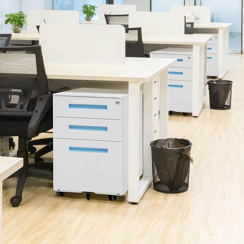 GBY办公小室桌下文件柜移动动柜柜三抽屉带锁柜活子铁皮储物矮家