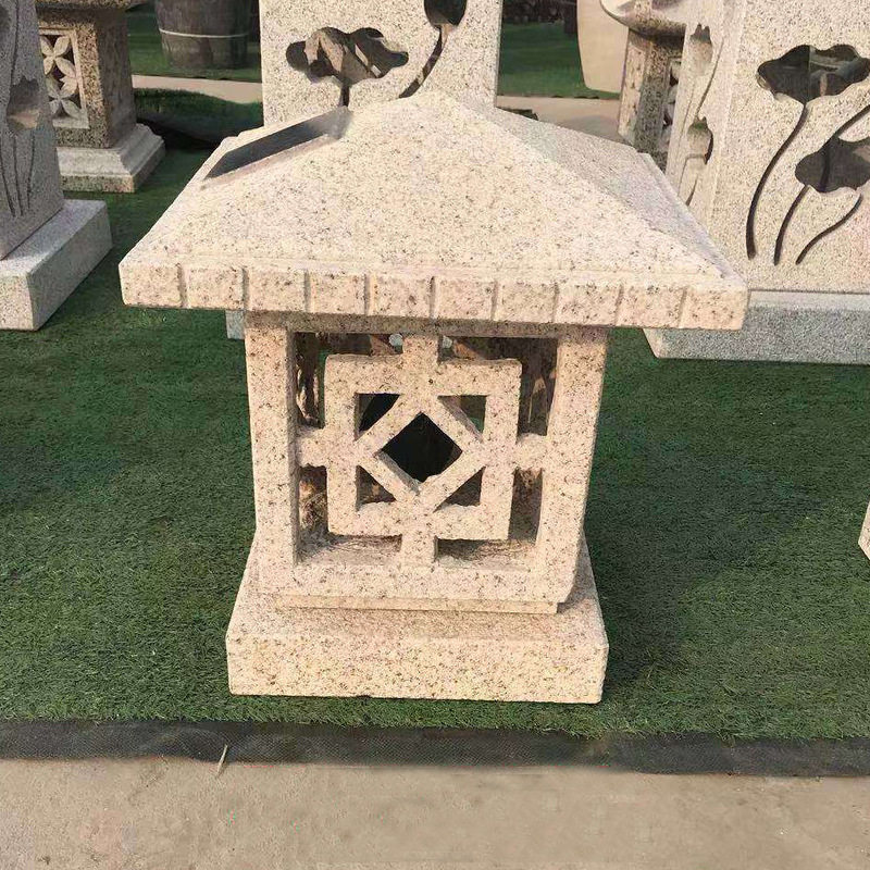 石雕太阳能石灯青石仿古石灯日式照明石灯笼做旧庭院园林地灯摆件