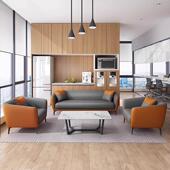 办公务沙休发简约小型商休闲接RC 113待酒店大堂三人现代办室息区