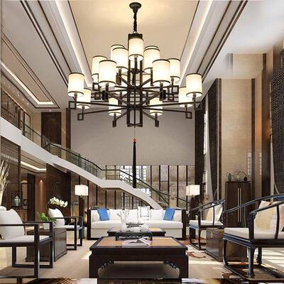 风新中式客厅墅大吊灯别复式楼简约中国书房灯酒店餐厅9958包厢工