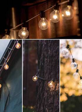 源头厂家LED铜线灯暖白光 G40灯串E12灯头庭院灯泡串圣诞节日灯泡