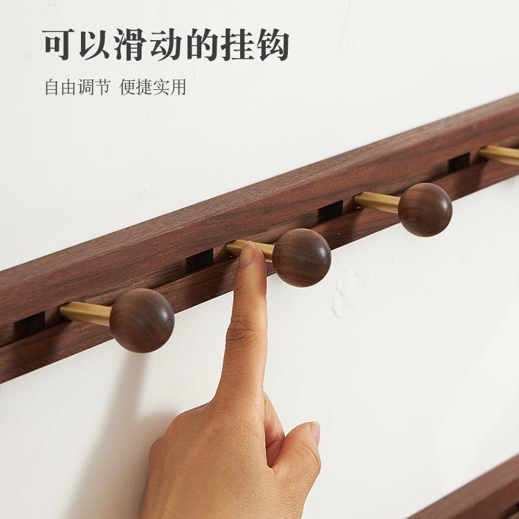 滑木衣服实钩免打孔门后挂衣动架墙上壁挂入户玄关一排挂式F976JS