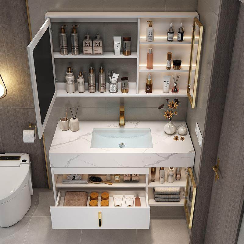 现OSC代简约浴轻奢岩板瓷室柜组合洗手洗脸陶卫面池生间洗漱台盆