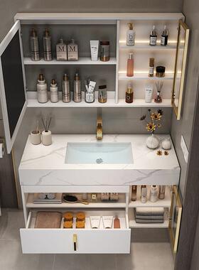 现OSC代简约浴轻奢岩板瓷室柜组合洗手洗脸陶卫面池生间洗漱台盆