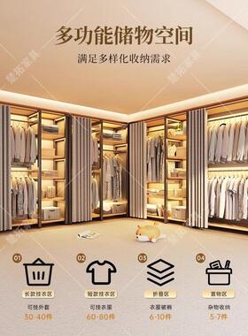 开放式柜衣家用卧室金属衣帽间钢制架衣柜IZC2025新款出租框房用