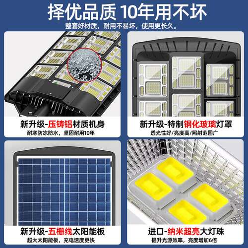 2025太阳能户外灯家用庭院灯一体路灯感应led超亮大功率照明灯