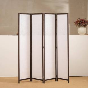 中式 实AVC木纸屏风隔断店客背厅酒玄藤关可折叠饭厅景移动租房隔