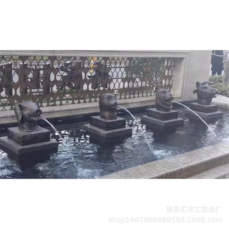 十二生肖铜雕塑厂家 工厂 出售十二生肖兽首喷泉铜雕塑室外摆件