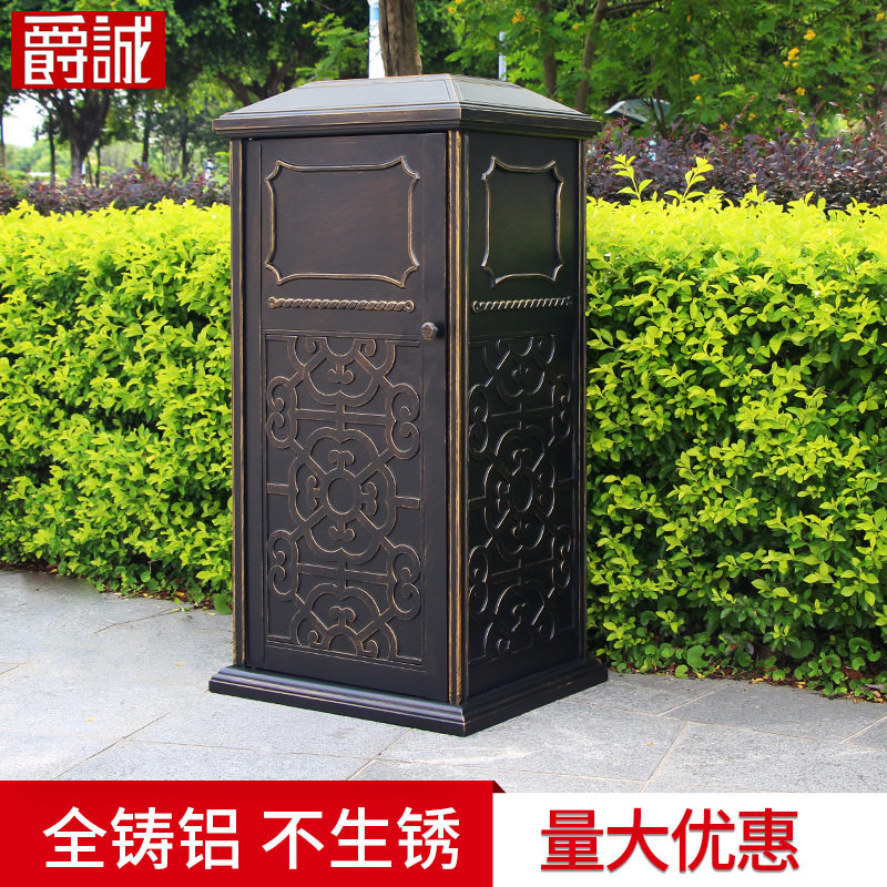 户外分类垃圾桶家用别墅公园社区垃圾桶庭院楼盘铝合金铸铝垃圾桶