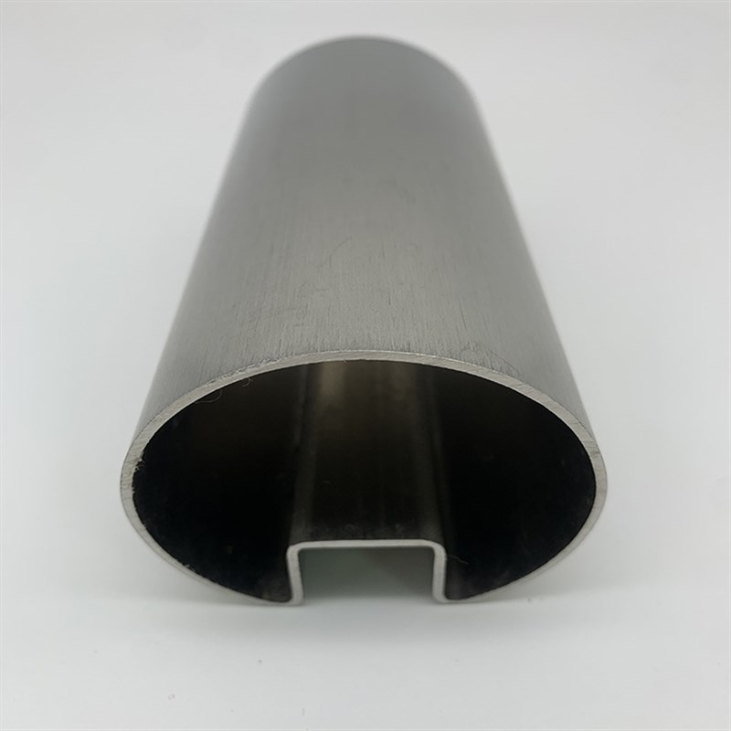 不锈钢凹槽管黑色楼梯护栏面管玫瑰金30栏杆扶手卡玻璃管异型管