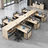 财务办公桌员工组合会计3 6人位卡座职员工位屏风隔断办公桌椅