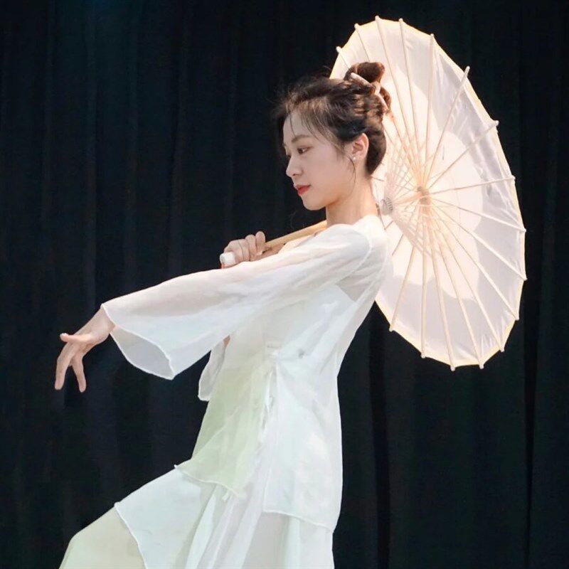 空山新雨时伞舞蹈道具古典舞专用伞半透明跳舞伞表演出茉莉花纱伞