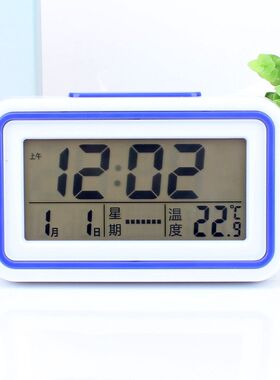 多功能电子钟触摸夜灯旅行钟懒人贪睡闹钟创意床头闹钟车载表静音