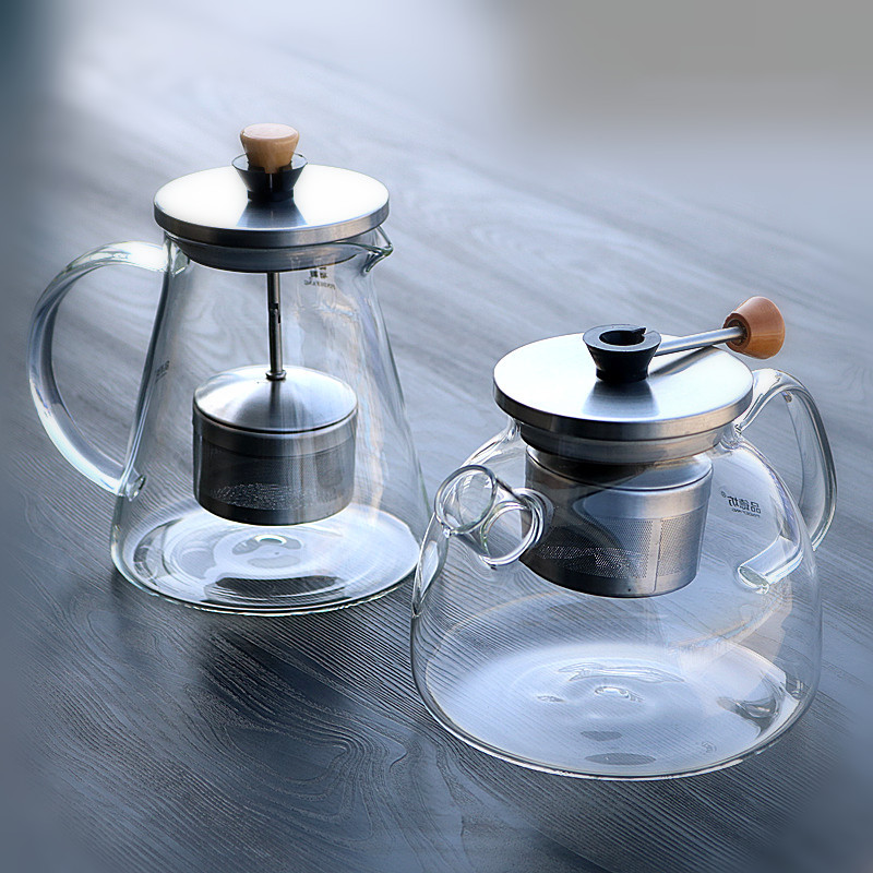 高硼硅玻璃煮茶壶大号拉杆内胆耐高温泡茶壶普洱蒸茶器家用花茶壶
