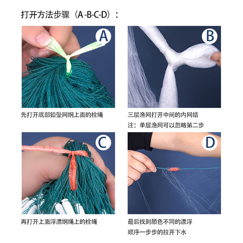 加重沉网鱼网粘网三层 1.2米1.5米鲢鱼鲫鱼捕鱼网丝网挂子网