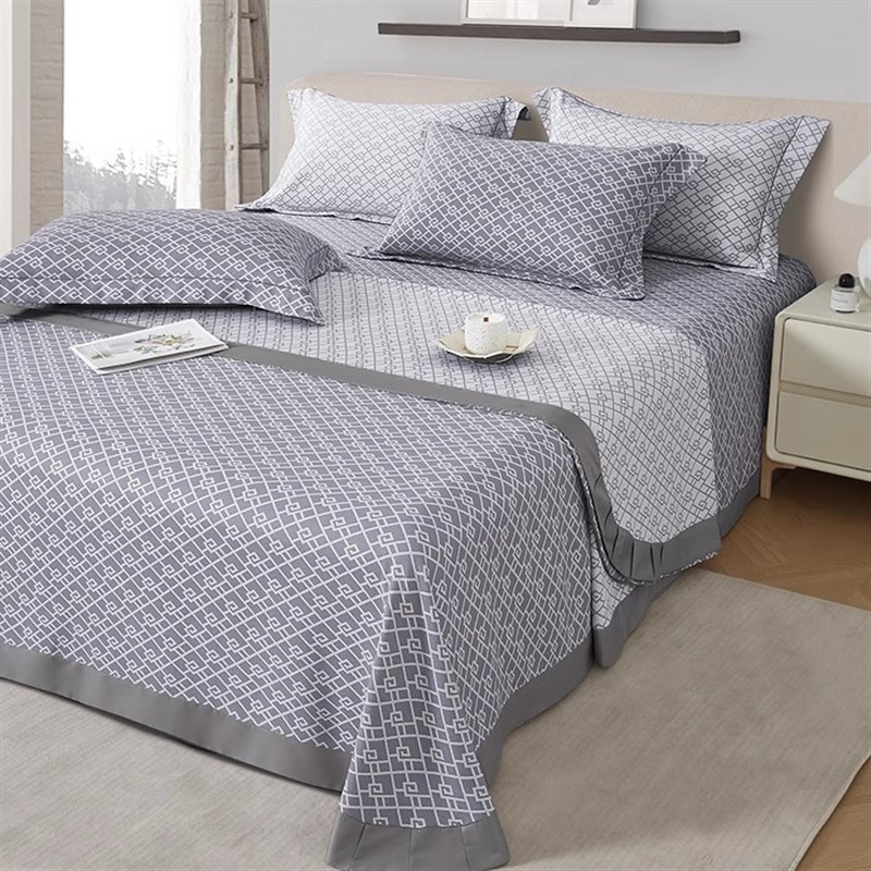 加厚三层竹纤维凉席三件可机洗折叠冰丝凉席空调席床单夏季软席