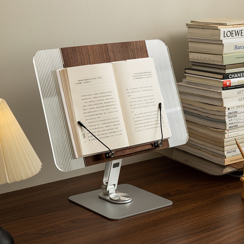 实木质书架儿童阅读架桌面学生书立可升降旋转读书支架多功能看书