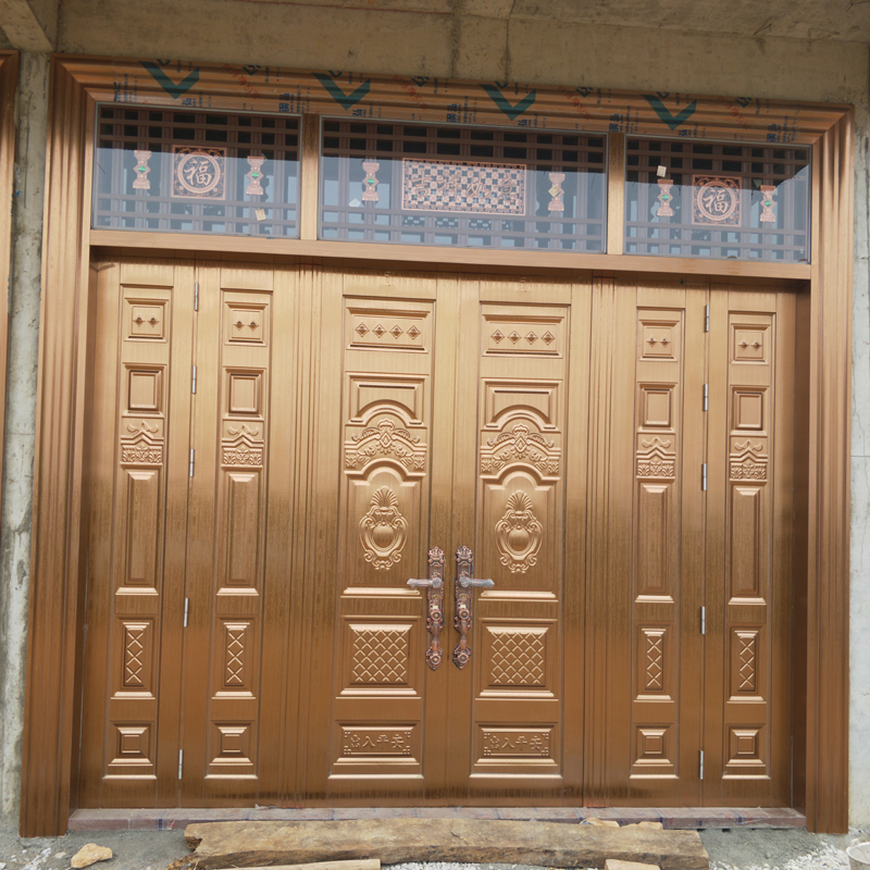 进户门别墅防盗大门乡村家用30不锈钢门不锈钢大门四开门入户门