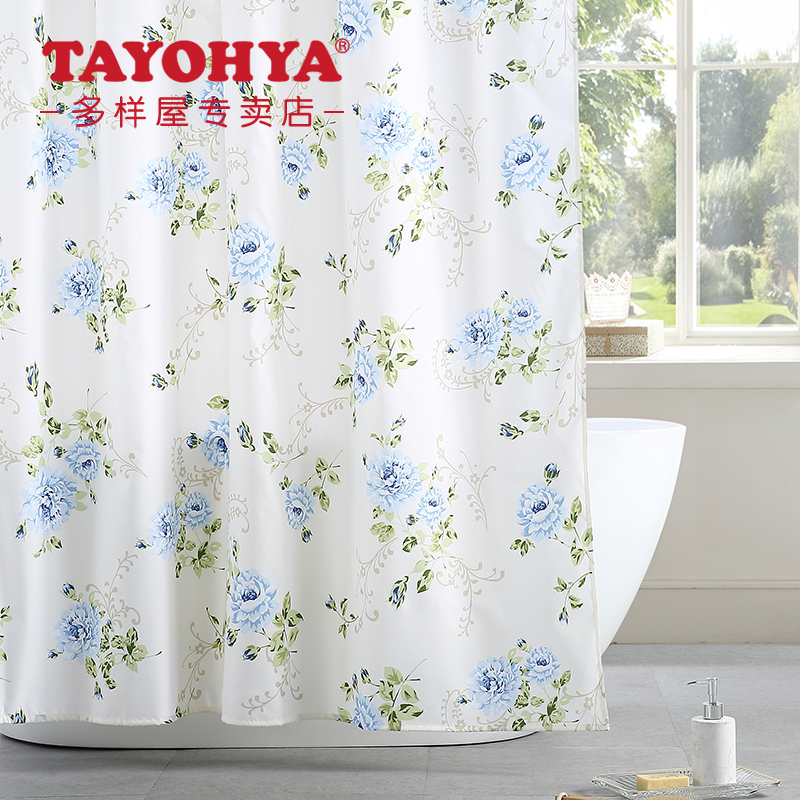 TYOHY/多样屋花园玫瑰浴帘浴室防水帘涤纶淋浴帘可