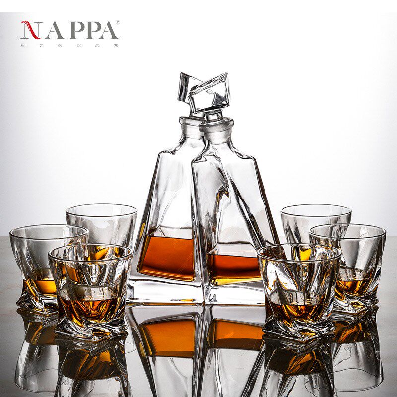 水晶洋酒瓶套装家用欧式酒樽威士忌透明品鉴杯玻璃洋酒杯送礼套装